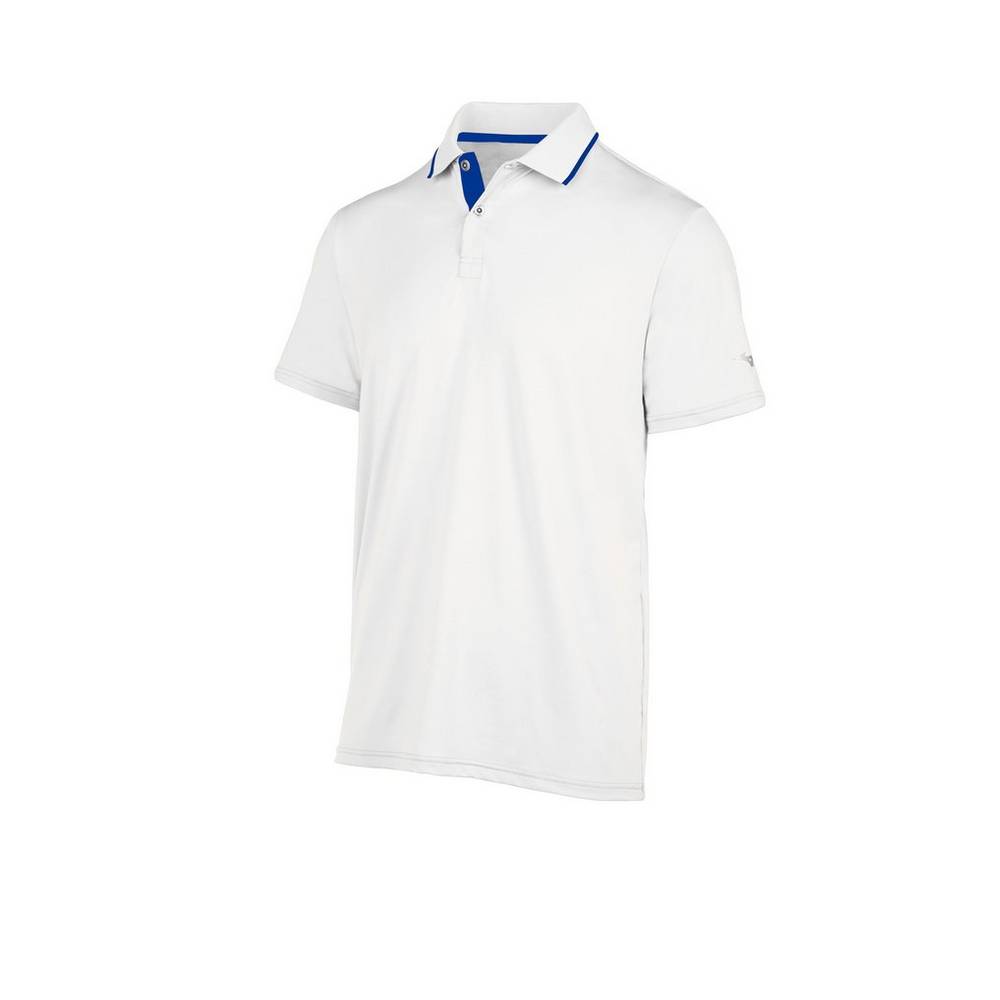 Polo Mizuno Performance Hombre Blancas Outlet QRLN-07145